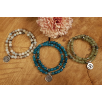 Wikkelarmband Prehniet met bedel